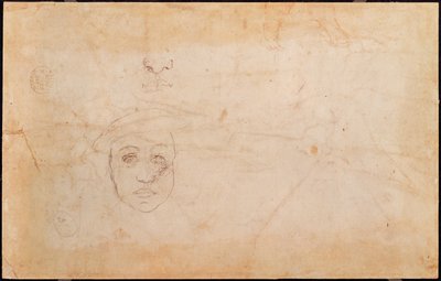 Study of a Male Head (verso) by Michelangelo Buonarroti